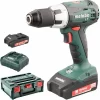 Metabo Akku-Bohrschrauber BS 18 LT Compact, 18V / 2,0Ah, Mit 2 Akkus Und Koffer 22